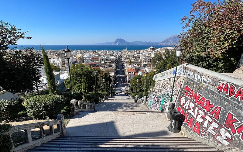 The famous St Nicholas Stairway in Patras