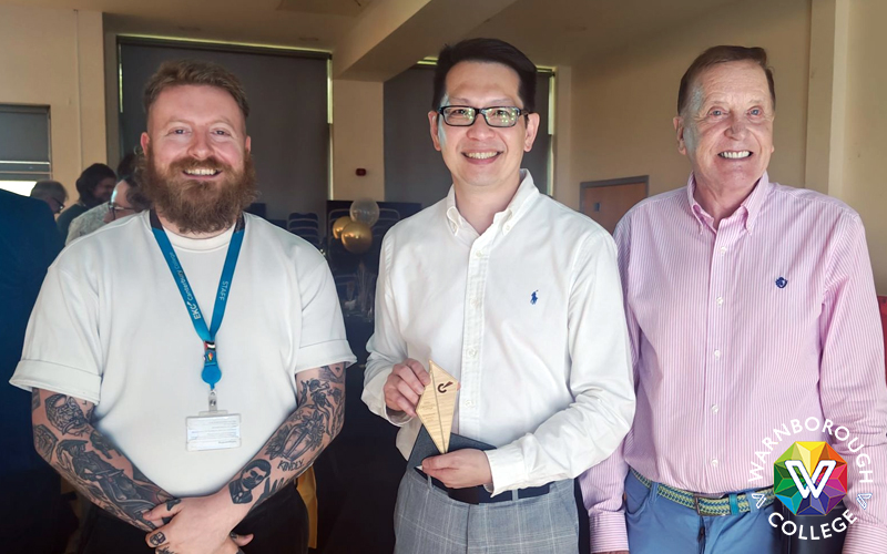 Dr Julian Ng and Dr Brenden Tempest-Mogg with Tony Ballard of EKC Canterbury College